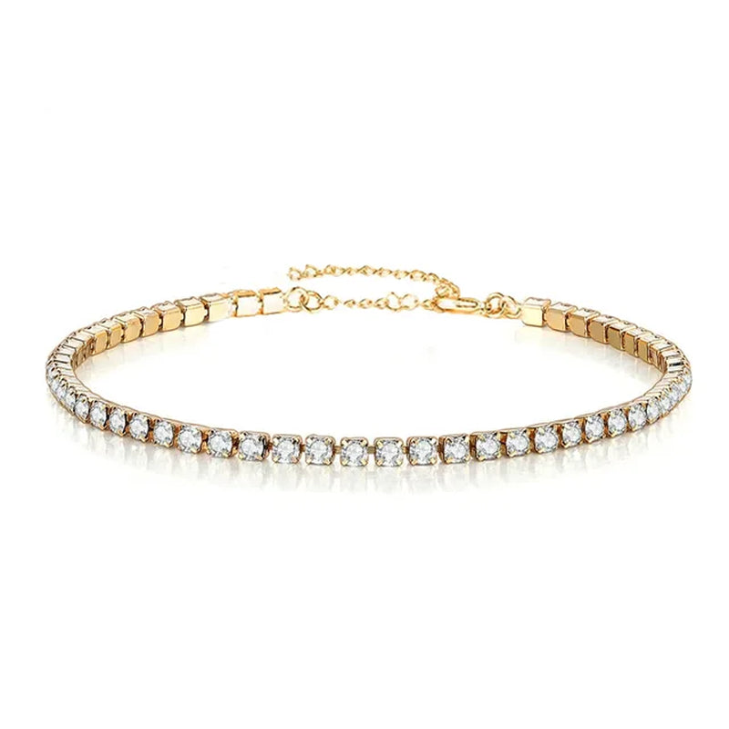 2Mm Iced Out Tennis Bracelets Female Gold Silver Color Stainless Steel Cubic Zirconia Chain for Women Wedding Jewelry Gift